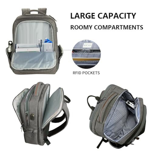 Laptop Backpack Computer Backpack 17.3 Inch for Men (17.3 Inch / Grey)