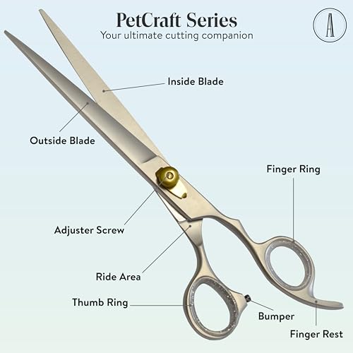 Professional Hair Cutting And Thinning Pet Grooming Scissors (Silver / PetCraft Series)