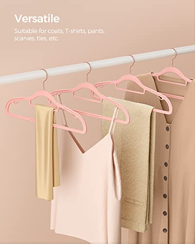 Pack of 50 Coat Hangers (50 Pack / Light Pink + Rose Gold)