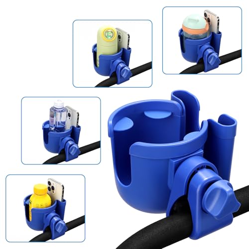 Stroller Cup Holder with Phone Holder (All Dark Blue & All Dark Blue)