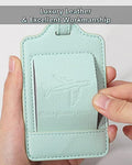 Leather Luggage Tags for Suitcases (Lichee Light Green)