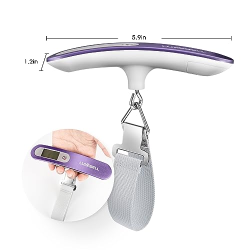 Digital Luggage Scale Vacation Travel Essentials Accessories Gifts for Traveler Portable Suitcase Handheld Weight Scale 110 lbs Hanging Baggage Travel Must Haves (Purple)