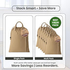 LFH Home Cotton Rich Canvas Large Laundry Bag with Handle (28”x36” / Beige)