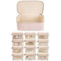 Jewelry Organizer with Clear 12 Velvet Bags (12PCS-Pink)