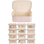 Jewelry Organizer with Clear 12 Velvet Bags (12PCS-Pink)