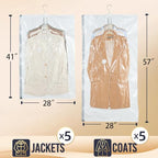 Hanging Vacuum Storage Bags (Clear / 2 Combo)