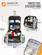 Hanging Travel Toiletry Bag (Blue Elephant)