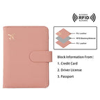 Rfid Passport Holder for Travel women (Black pink)