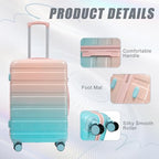 3 Piece Luggage Sets (Pink+Blue)