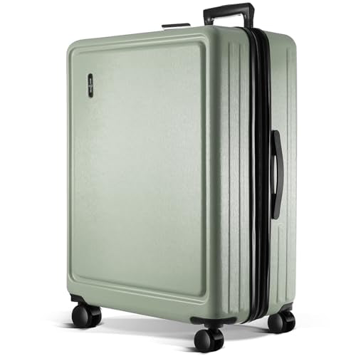 28 Inch Luggage with Spinner Wheels (Large 28-Inch Checked / Sage Green)
