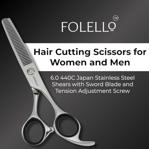Hair Thinning Scissors 6" (6 inch 440c)
