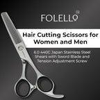 Hair Thinning Scissors 6" (6 inch 440c)