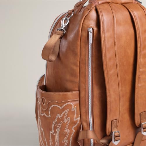 Boss Plus Large Diaper Bag Backpack with 19 Pockets (Saddle)