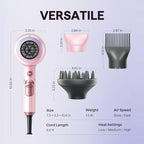 Blown Away Ionic Hair Dryer with Diffuser for Curly Hair (Pink)