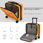 16" Carry on Luggage with 2 Laptop Compartments Airline Approved (Orange / 16 Inch)