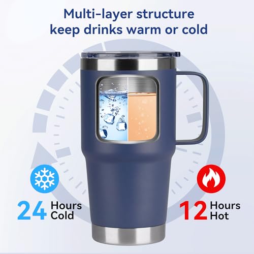 20oz Tumbler Bulk with Lid (Navy / 20 Ounces-6)