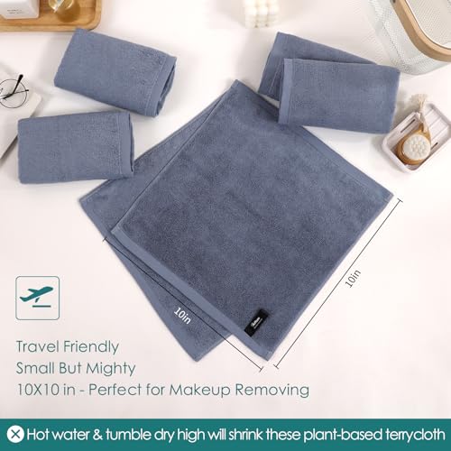Face Wash Cloths 12 Pack (Slate Blue / 10x10 inch-12 Pack)