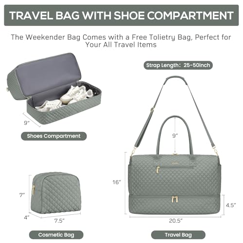 Travel Bag Weekender Bags for Women (61-Dark Green / 40L-Large)