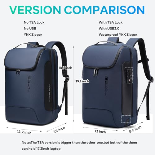 Laptop Backpack for 17.3Inch Notebook (Without Lock+USB / Blue)