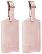 2 Pack Luggage Tags for Suitcases Airplane Travel Essentials (Rose Gold)