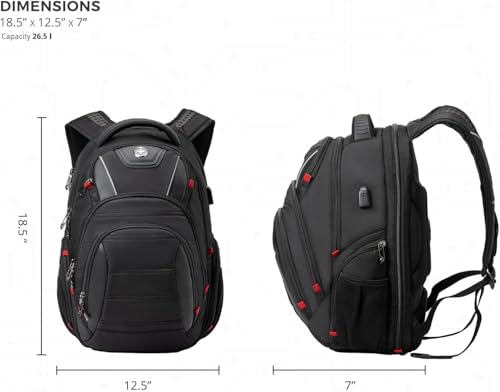 Design Travel Laptop Backpack for Men with TSA Friendly J14 (Black)