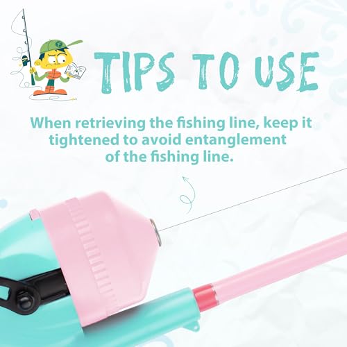 Kids Fishing Pole (Mint Blue & Sugar Pink)
