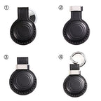 Genuine Leather Keychain Holder Compatible with Airtag ([1 Pack] Black V2.0)