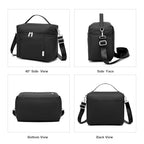 NOL Insulated Lunch Bags for Women Cooler Bag Lightweight Nylon Waterproof Lunch Box For Work (New black / Medium (8 Liters))