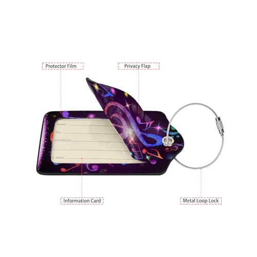 Colorful Musical Notes Luggage Tags for Suitcases (Colorful Musical Notes)