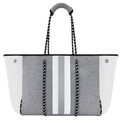 Neoprene Multipurpose Beach Bag Tote Bag (Grey 2 / Large)