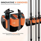 V15 Vertical Fishing Rod Holder (Black - Upgraded - 2 Pack (Store 30 rods))