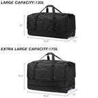 Collapsible Duffle Bag with Wheels 130 (Black)