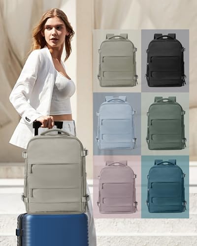 Large Travel Backpack Carry On for Women Man Waterproof Gym Backpacks with Laptop Compartment Mochila de Viaje Teacher Personal Item Backpack Rucksack Airplane Accessories Must Haves (33l / Brown)