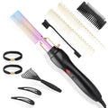 Electric Hot Comb Hair Straightener Heat Pressing Comb Curling Flat Iron Curler Hair Straightener Brush for Natural Black (Multicolored)