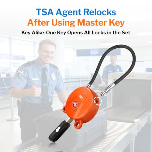 TSA Approved Luggage Locks Ultra (Orange 2 Locks)
