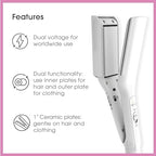 2-in-1 Travel and Flat Mini Iron for Clothes, Hair Straightener (2-in-1 Clothing/Hair Iron)