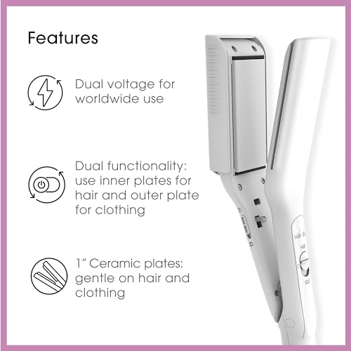 2-in-1 Travel and Flat Mini Iron for Clothes, Hair Straightener (2-in-1 Clothing/Hair Iron)