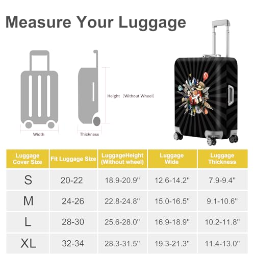 Travel Adventure Luggage Cover (#134 / L(fits 28-30Inch suitcase))