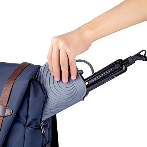 Heat Resistant Curling Iron Mat & Travel Pouch (Gray)