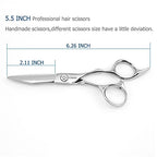 5.5 Inch Hair Cutting Scissors 440C Small Hair Shears (5.5 Inch Cutting)