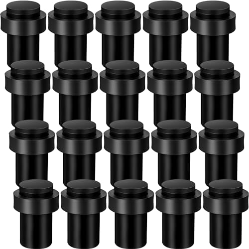 20 Pcs Floor Mounted Door Stopper Stainless Steel (Black)