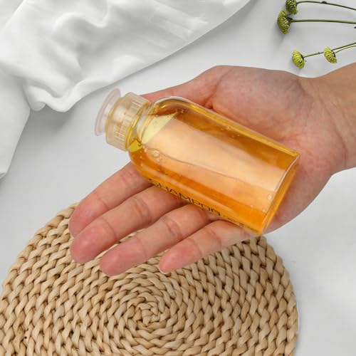 10PCS 100ml TSA Approved Clear Travel Bottles for Toiletries (B-3.4oz-Clear-3label1blank / Clear)
