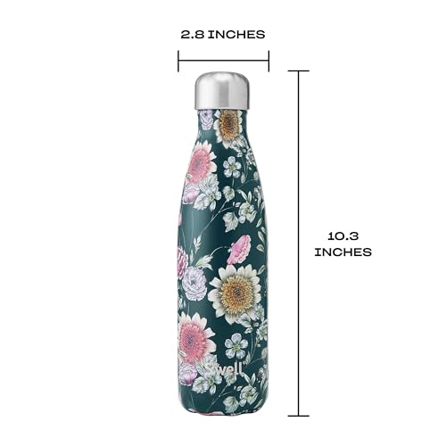 Stainless Steel Water Bottle (Midnight Botanical / 17 Ounces)
