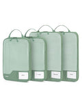 4 Set Compression Packing Cubes for Travel Essentials (Green-Compress)