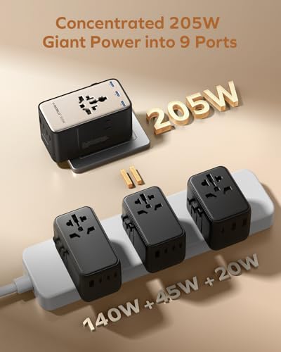 205W GaN Universal Travel Adapter (205 W)