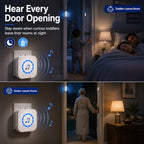 Door Chime Alarm When Open for Kids Safety (3 Sensors + 2 Receiver White)