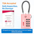 Open Alert TSA Approved Luggage Locks (4 Colors Pink PK)
