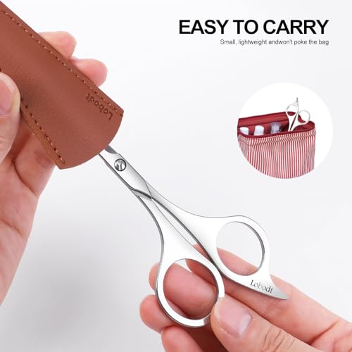 4.9 inch Professional Grooming Scissors for Men Facial Hair Removalr (Silver)