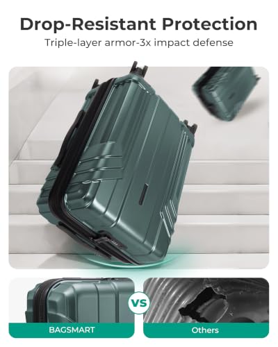 Expandable Carry On Luggage 22x14x9 Airline Approved (Expandable Carry On 20 Inch / Haze Green)