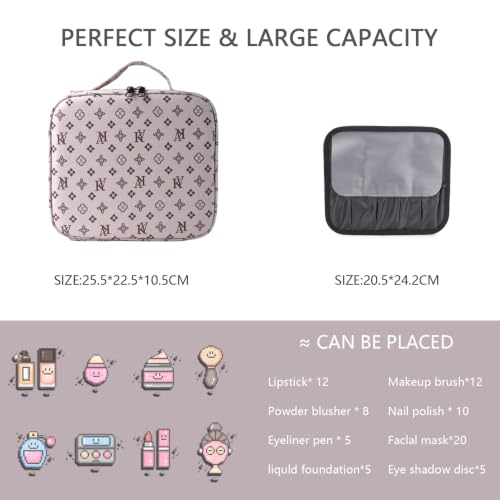 Makeup Bag with Led Mirror (Pink-1 / with LED mirror)